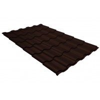 Профиль волновой Кредо Grand Line 0,5 GreenCoat Pural BT RR 887 шоколадно-коричневый (RAL 8017 шоколад)