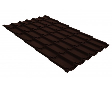 Профиль волновой Классик Grand Line 0,5 GreenCoat Pural BT, matt RR 887 шоколадно-коричневый (RAL 8017 шоколад)