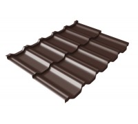 Металлочерепица модульная квинта Uno Grand Line c 3D резом 0,5 Rooftop Бархат RAL 8017 шоколад