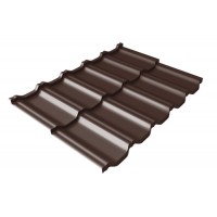 Профиль волновой модульный Квинта Uno Grand Line c 3D резом 0,5 GreenCoat Pural BT RR 887 шоколадно-коричневый (RAL 8017 шоколад)