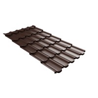Металлочерепица квинта плюс Grand Line c 3D резом 0,5 Rooftop Бархат RAL 8017 шоколад