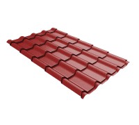Металлочерепица камея 0,5 Rooftop Бархат RAL 3011 коричнево-красный