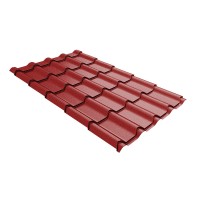 Металлочерепица камея 0,5 Rooftop Бархат RAL 3011 коричнево-красный