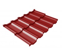 Металлочерепица модульная квинта Uno Grand Line c 3D резом 0,5 Rooftop Бархат RAL 3011 коричнево-красный