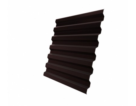 Профнастил С21R Grand Line 0,5 GreenCoat Pural BT, matt RR 887 шоколадно-коричневый (RAL 8017 шоколад)