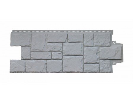 Фасадная панель Grand Line Крупный камень Classic серый