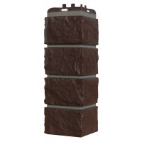 Угол Grand Line Колотый камень Design шоколадный со швом RAL 7006