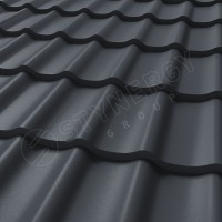 Металлочерепица СМ Классик Rooftop Бархат® RAL 7024 0.50