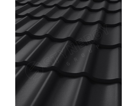 Металлочерепица СМ Классик Rooftop Бархат® RAL 9005 0.50