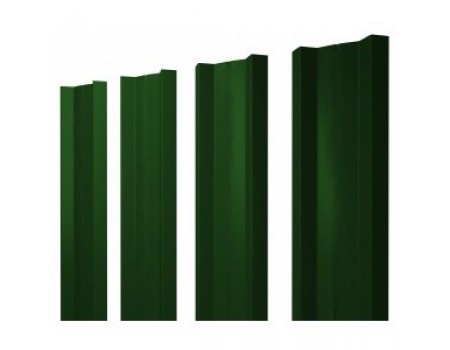 Штакетник металлический, М-образный, RAL 6005 (зеленый),  1,5 х 0,1 м.