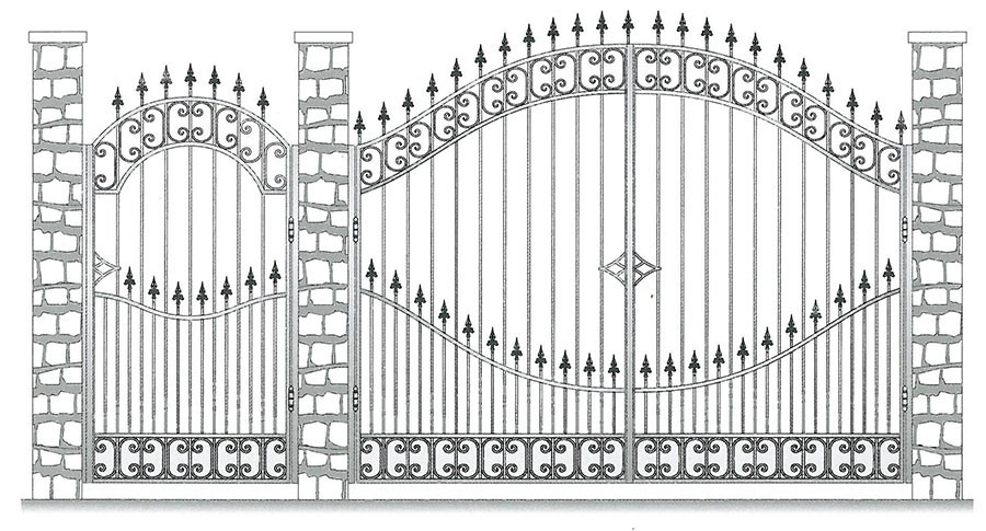 Рисунки кованных ворот и калиток на металлопрофиле
