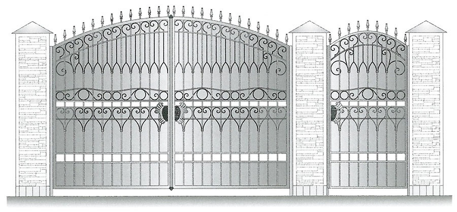 Рисунки кованных ворот и калиток на металлопрофиле